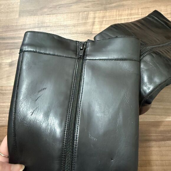 Naturalizer Black Campus Leather Knee High Boots 8 - Picture 5 of 10